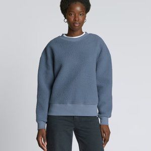 Everlane The ReNew Teddy Oversized Crew Blue Sweatshirt Size S